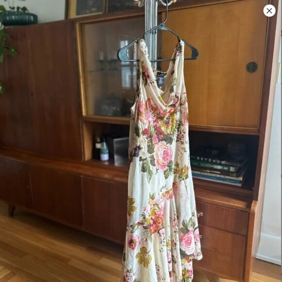 Y2K Whimsical Floral Beaded Sequin Fairycore Dress | L | EVC | Asymmetric Hem - Picture 3 of 7